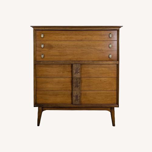 Used MCM Bassett Mayan 6 Drawer Walnut Highboy for sale on AptDeco