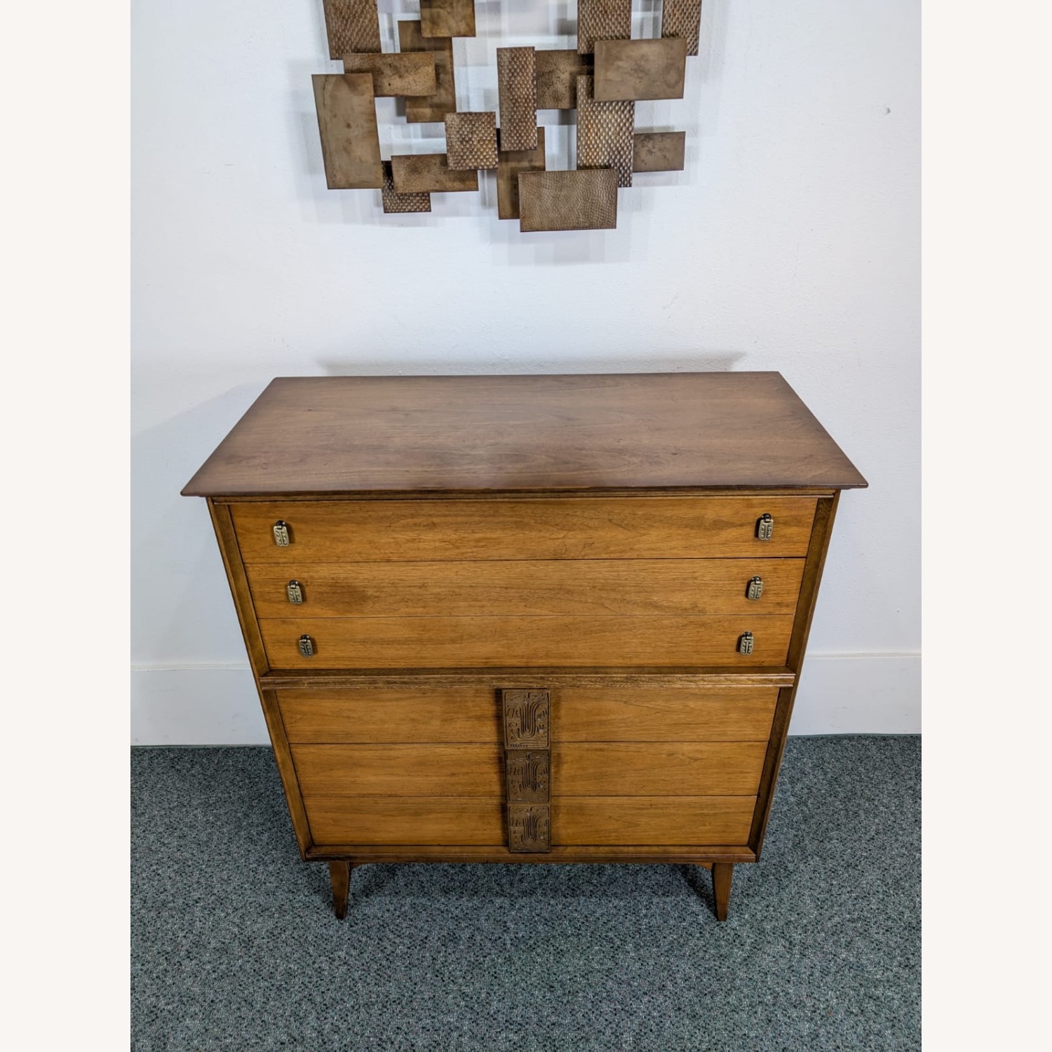 MCM Bassett Mayan 6 Drawer Walnut Highboy - image-4