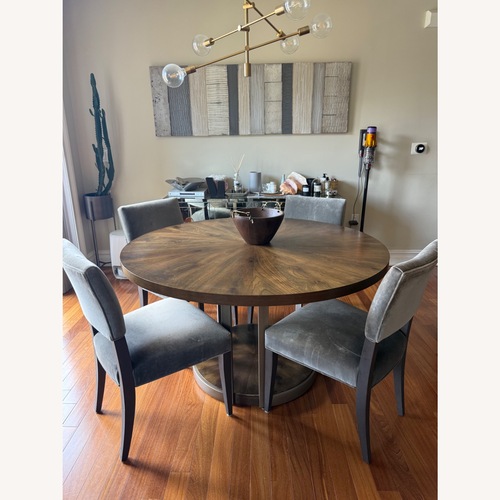 Used 54in Caracole Gather Round Dining Table in oak for sale on AptDeco