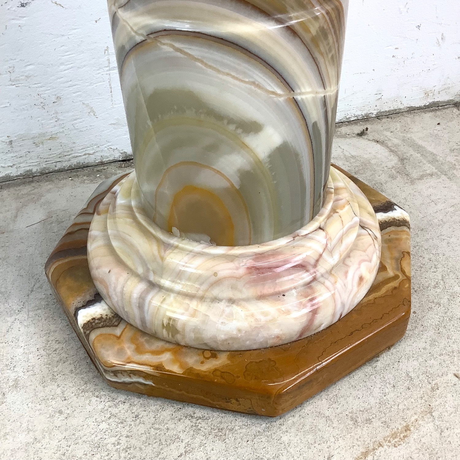 Vintage Onyx Pedestal and Vase - image-16