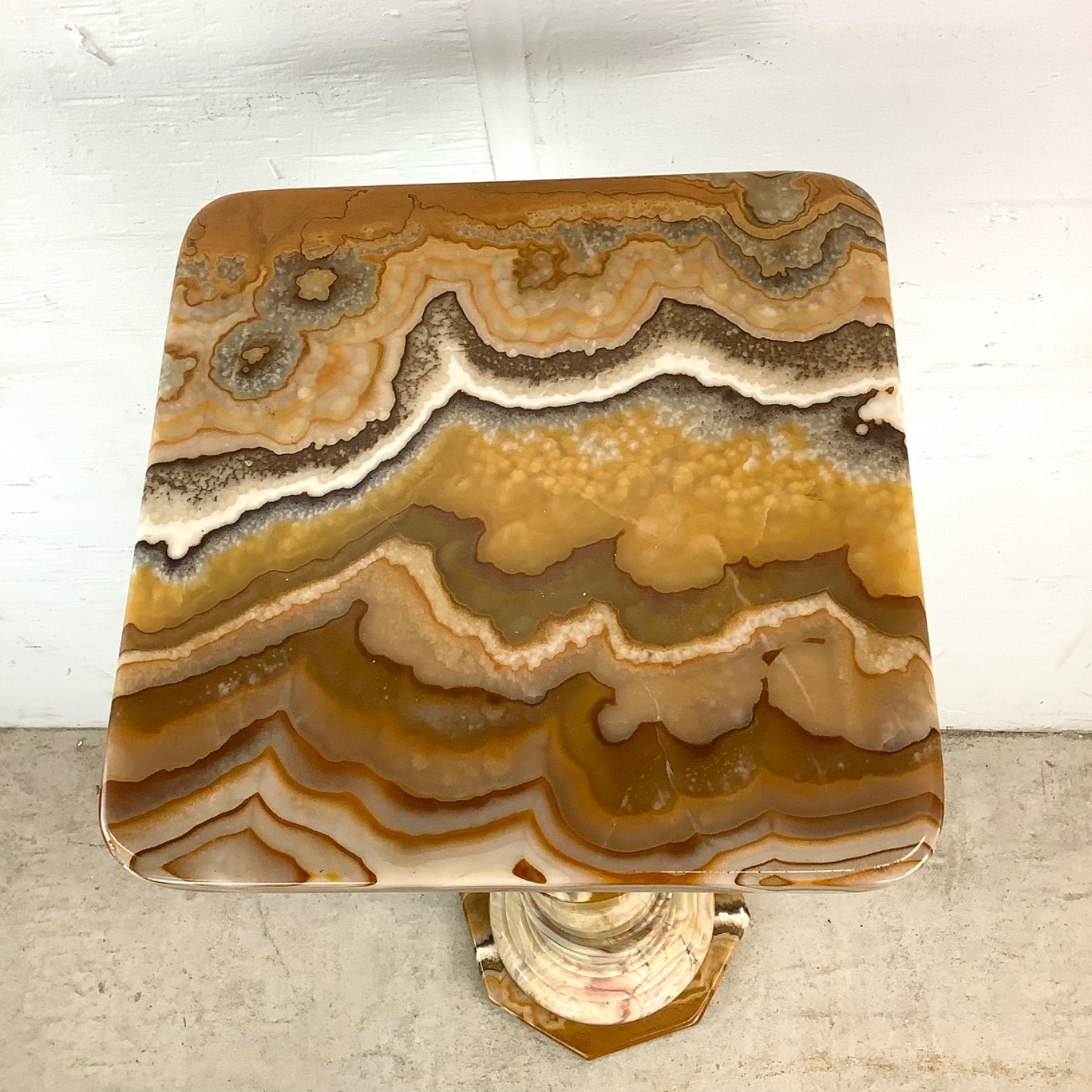Vintage Onyx Pedestal and Vase - image-19