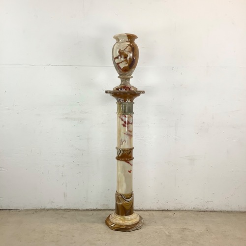 Used Vintage Onyx Pedestal and Vase for sale on AptDeco
