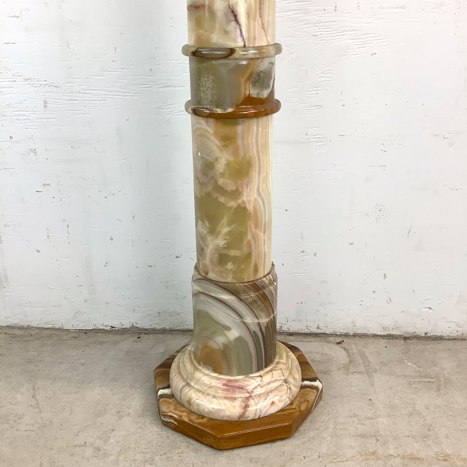 Vintage Onyx Pedestal and Vase - image-20