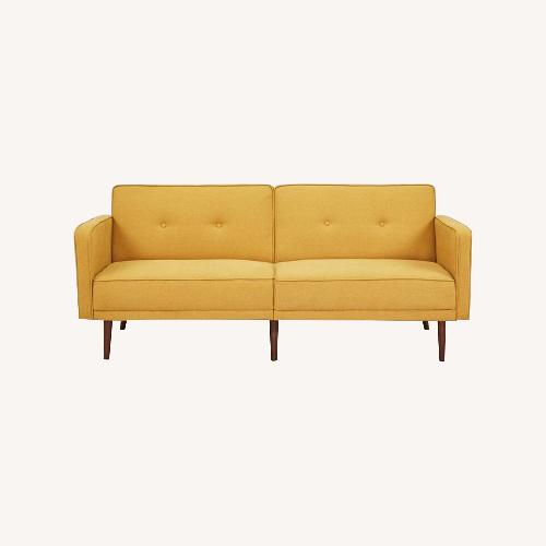 Used Artdeco Yellow Velour Sleeper Sofa  for sale on AptDeco