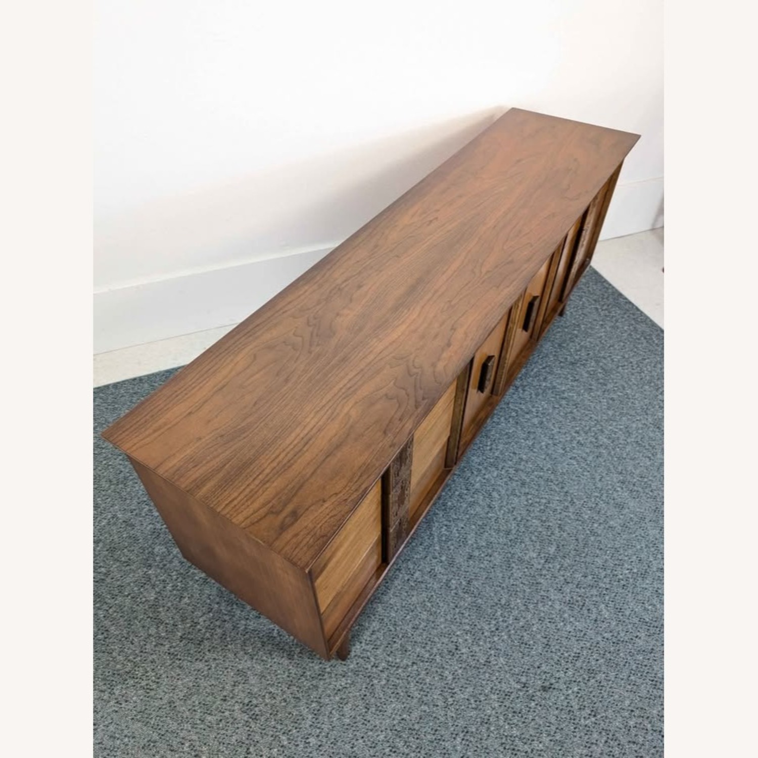 MCM Bassett Mayan 9 Drawer Walnut Dresser - image-4