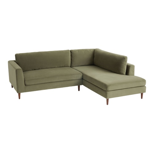 Used World Market Modern Velvet Sectional Sofa for sale on AptDeco