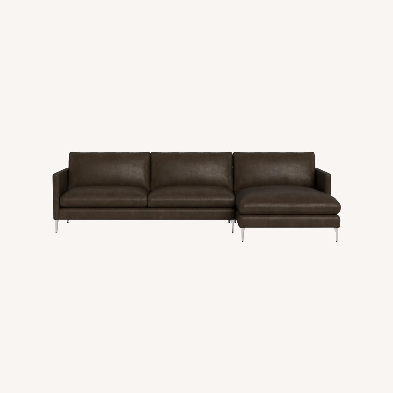 ABC Home 2-Piece Leather Sectional w Chaise - image-0