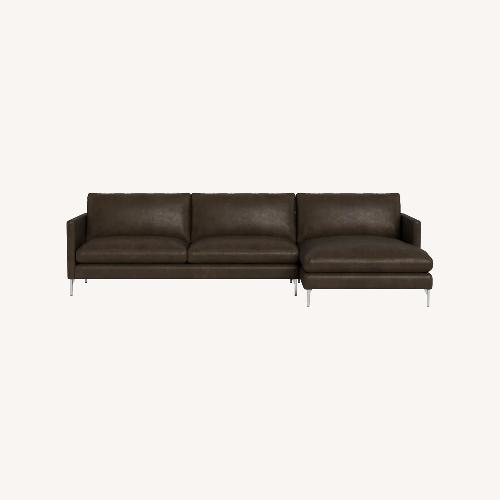 Used ABC Home 2-Piece Leather Sectional w Chaise for sale on AptDeco