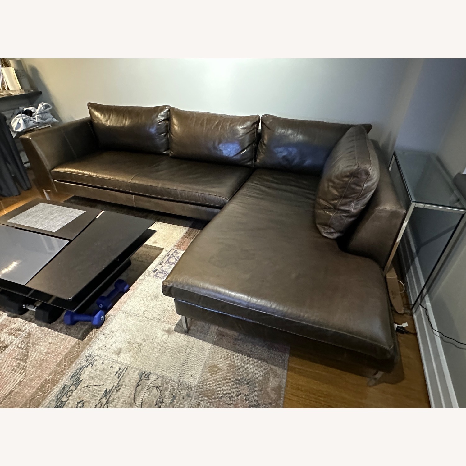 ABC Home 2-Piece Leather Sectional w Chaise - image-5