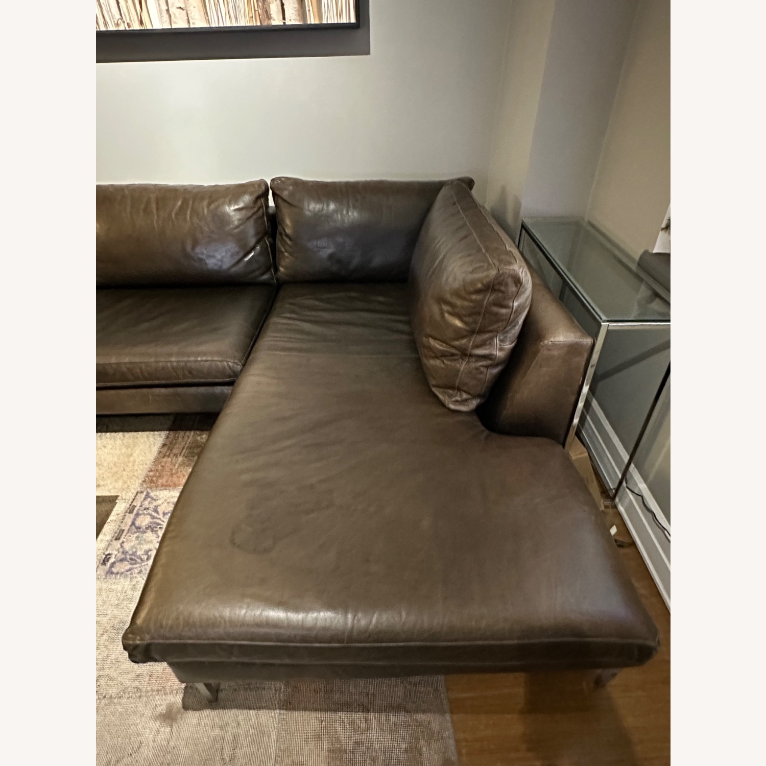 ABC Home 2-Piece Leather Sectional w Chaise - image-4