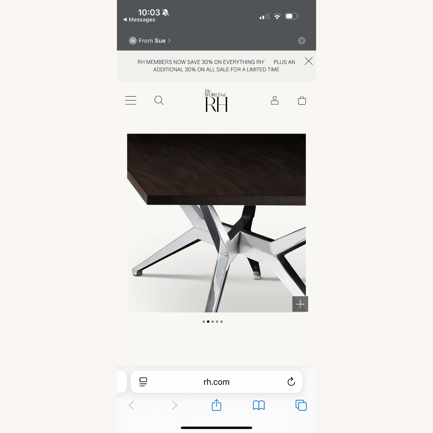 Restoration Hardware Maslow Spider Table-Rectangle - image-10