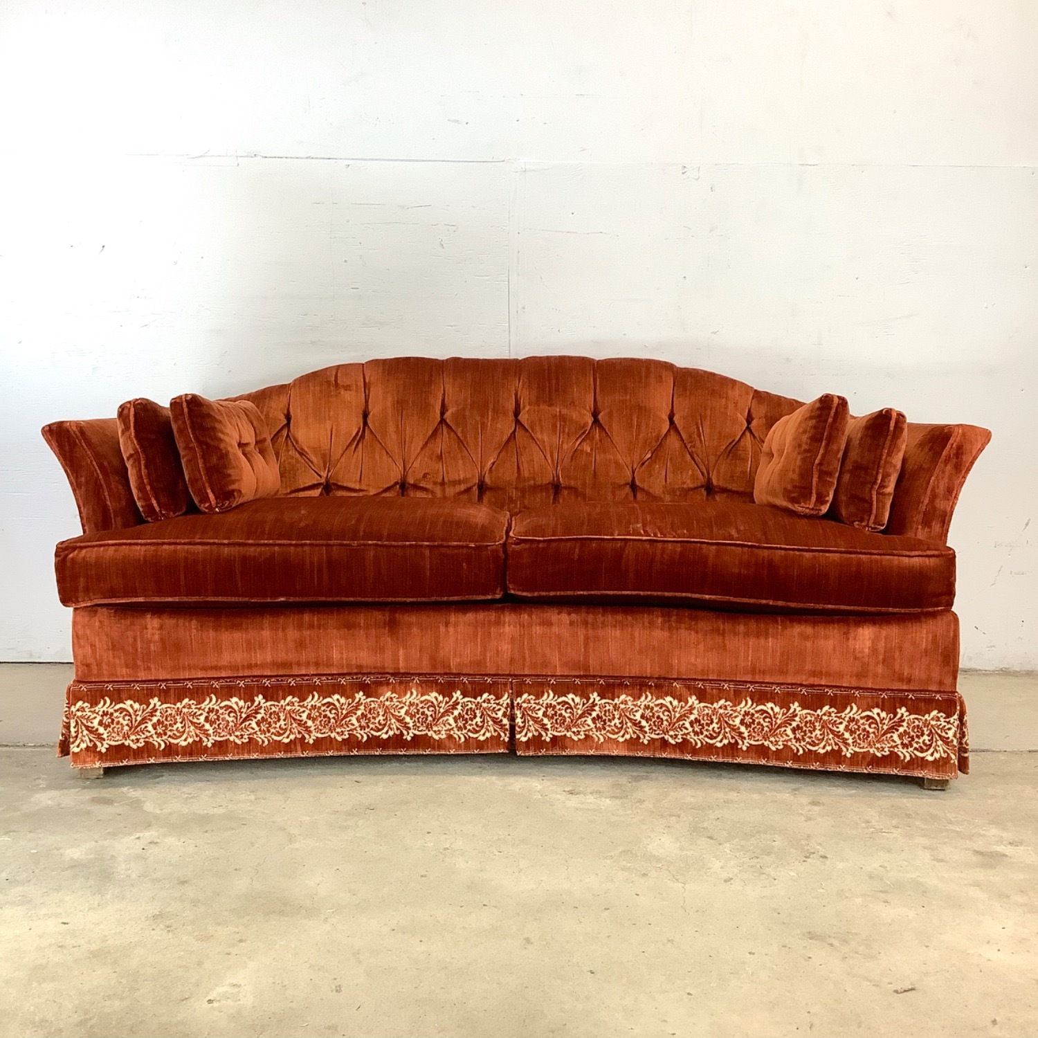 Mid-Century Tufted Two Seat Sofa or Loveseat - image-1