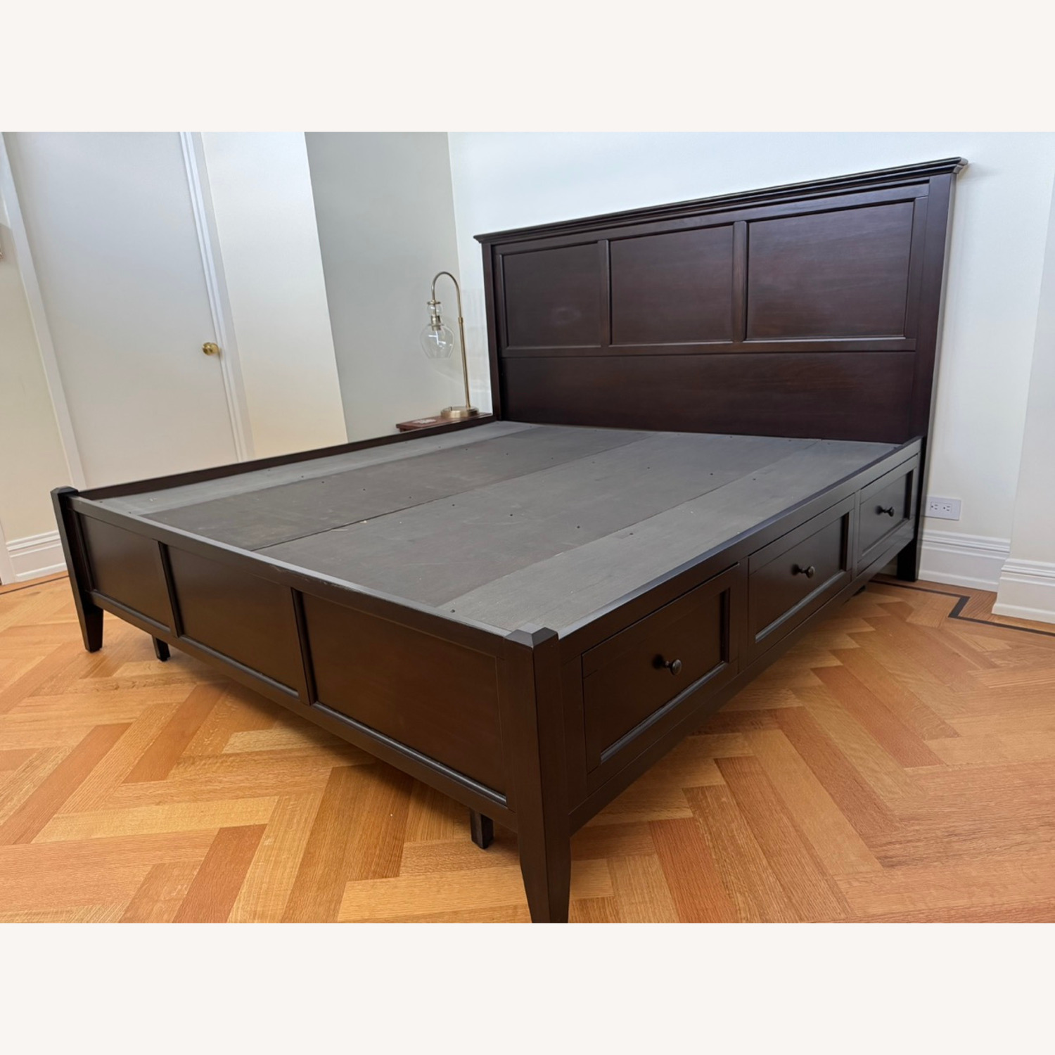 Solid Wood King Storage Platform Bed - image-1