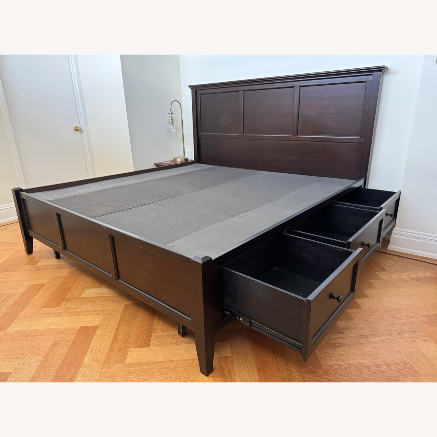 Solid Wood King Storage Platform Bed - image-2