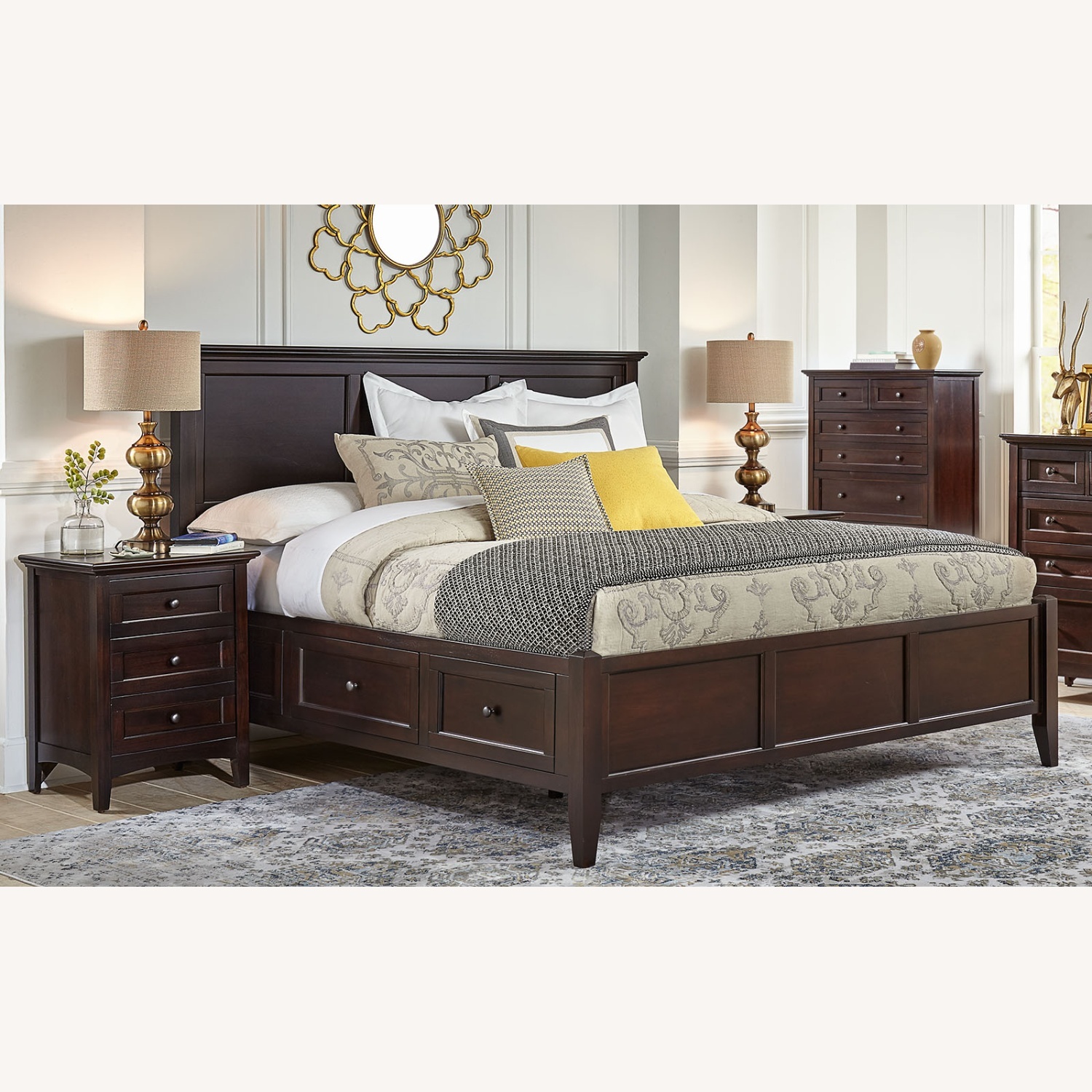 Solid Wood King Storage Platform Bed - image-4