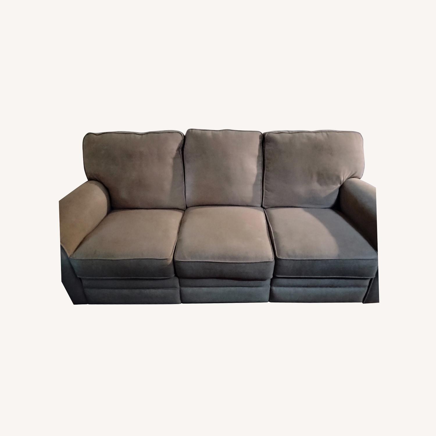 3 Seat Tan Brown Sofa - image-0