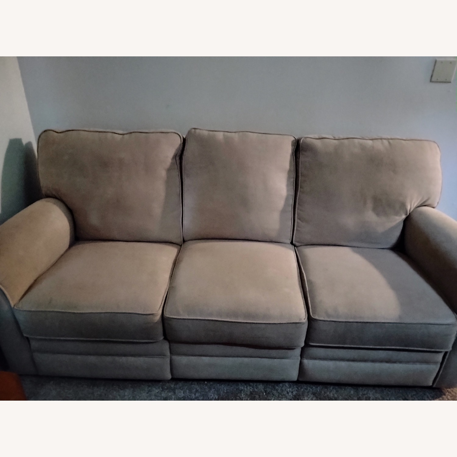 3 Seat Tan Brown Sofa - image-1