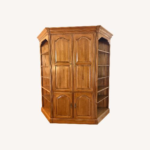 Used Ethan Allen Media Console with Corner Shelves for sale on AptDeco