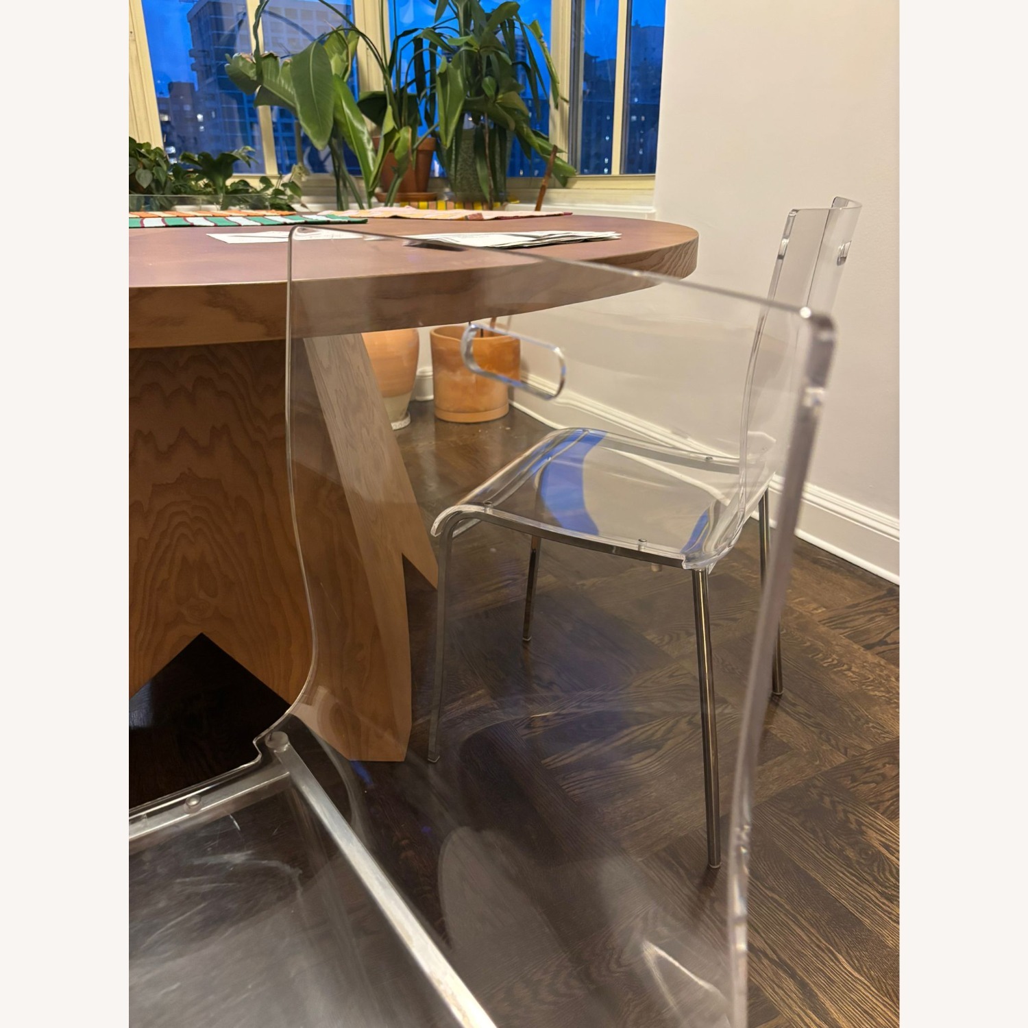 Vintage Style Clear Acrylic & Chrome Kitchen Chair - image-4