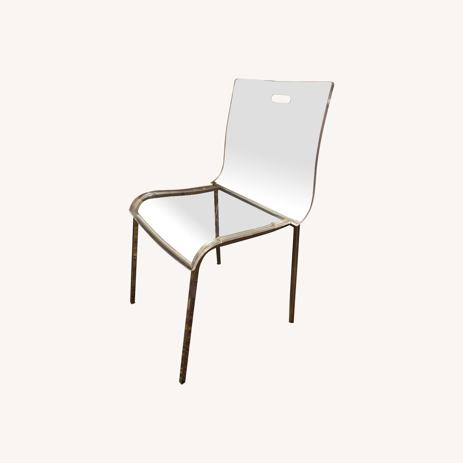 Vintage Style Clear Acrylic & Chrome Kitchen Chair - image-0