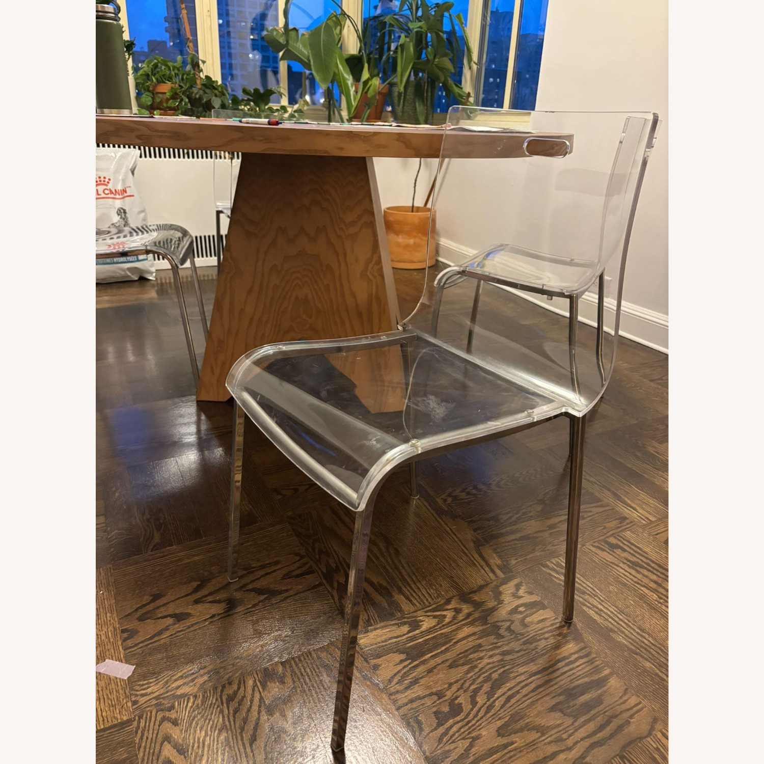 Vintage Style Clear Acrylic & Chrome Kitchen Chair - image-2