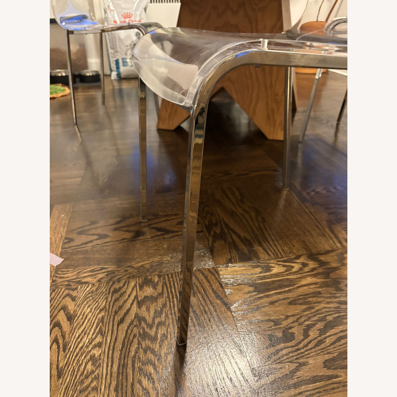 Vintage Style Clear Acrylic & Chrome Kitchen Chair - image-3