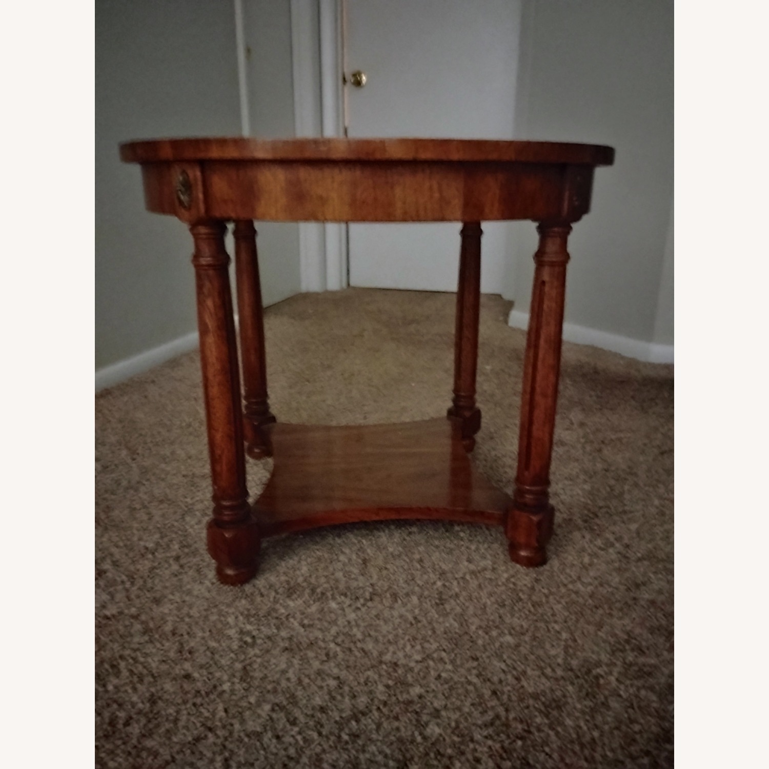 Brown Wooden Coffee Table with Glass Top - image-4