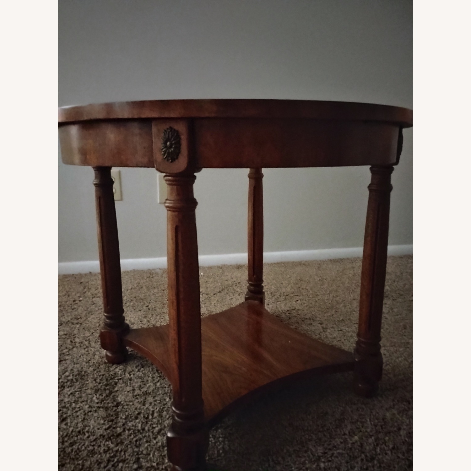 Brown Wooden Coffee Table with Glass Top - image-3