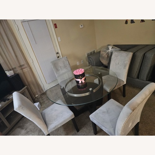 Used Value City Grey Dining Set for sale on AptDeco
