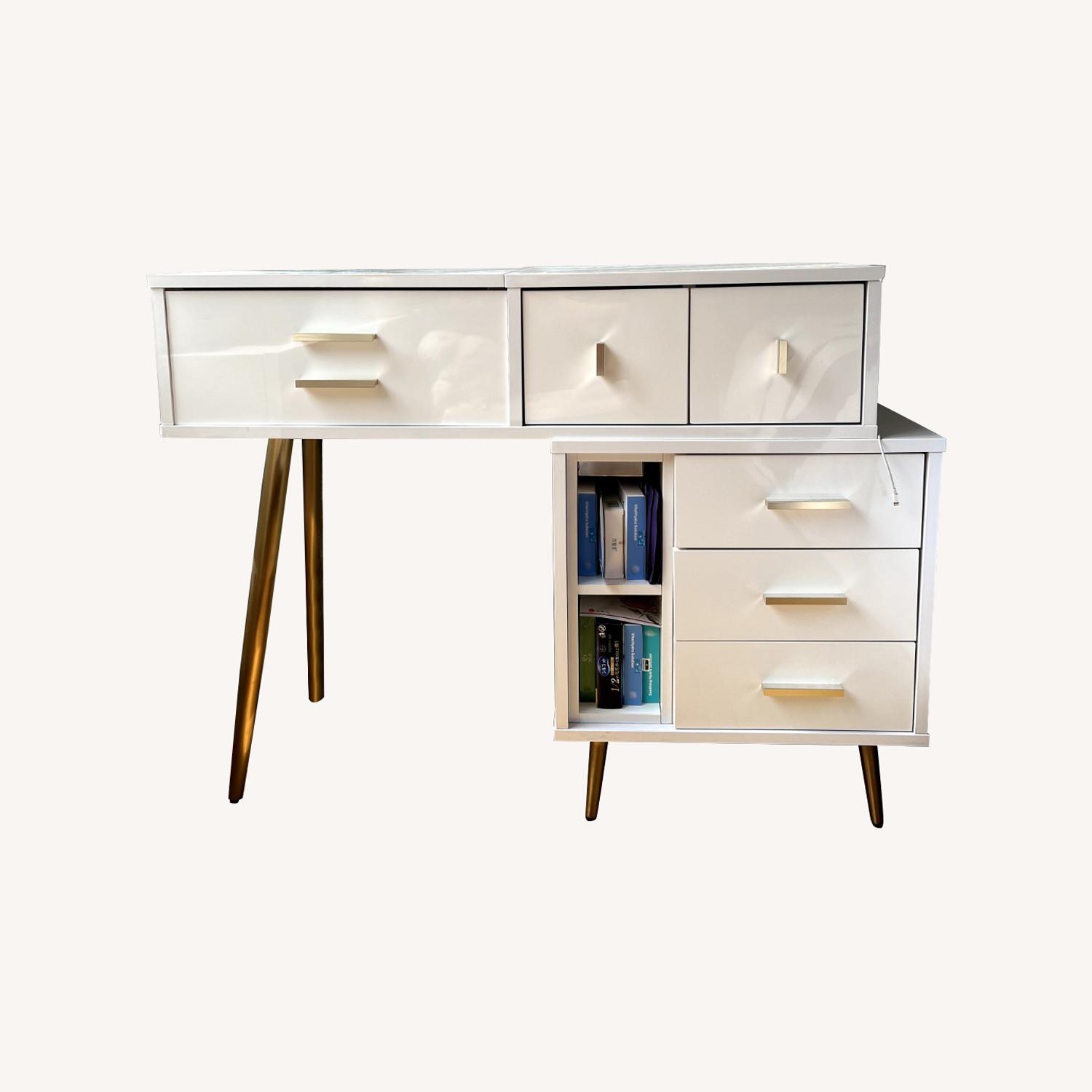 Wayfair White Vanity with Mirror - image-5