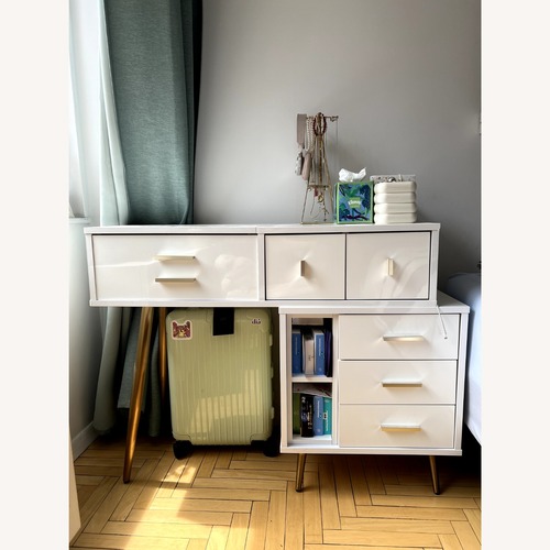 Used Wayfair White Vanity with Mirror for sale on AptDeco