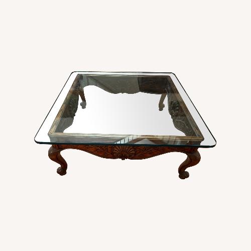 Used Square Glass Top Coffee Table for sale on AptDeco