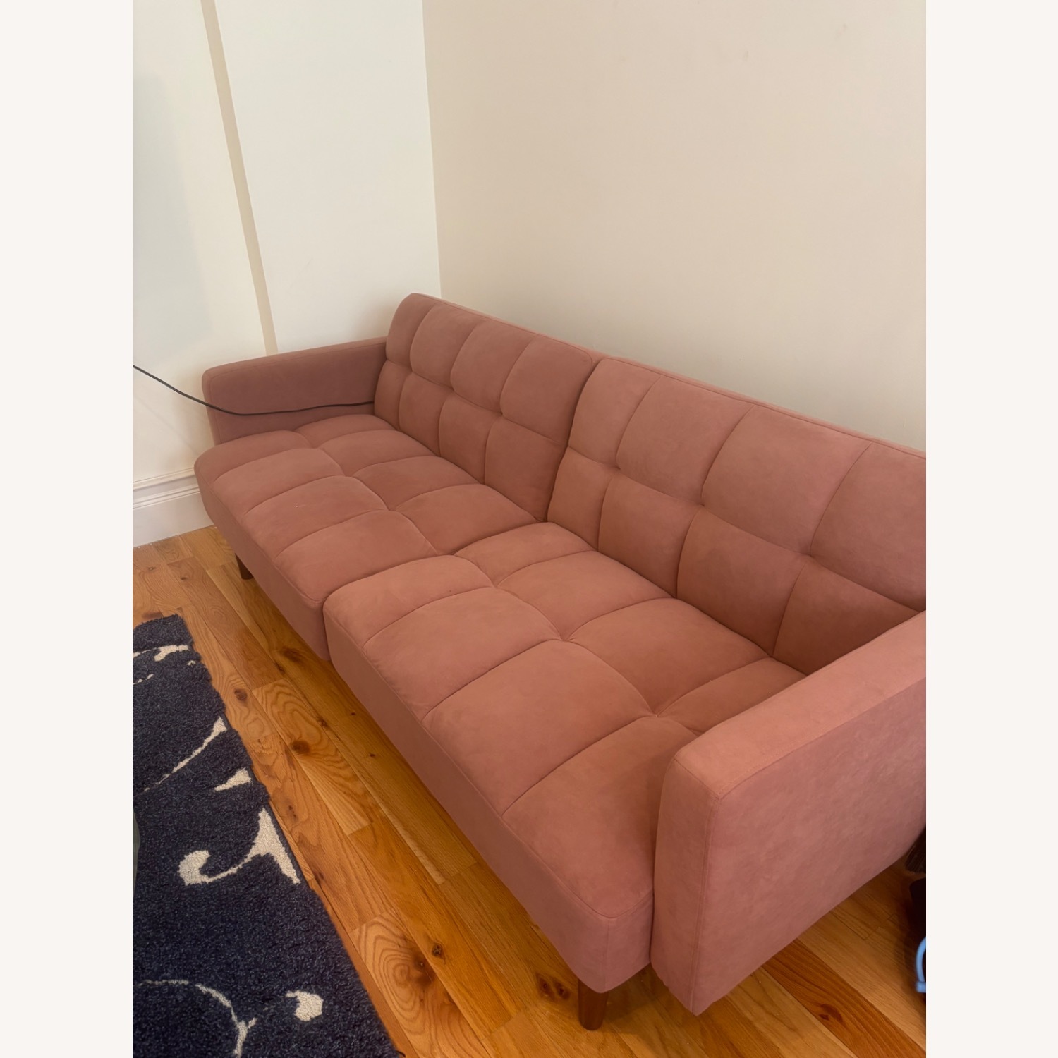Amazon Pink Velvet Futon Sofa Bed - image-2