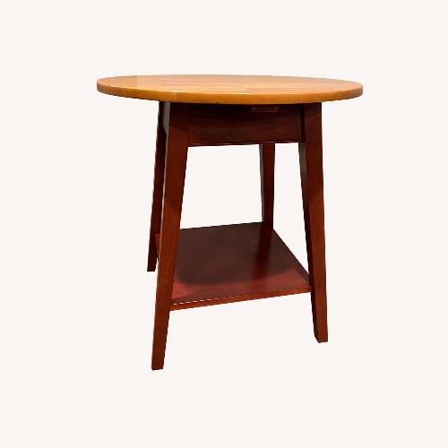 Used Ethan Allen Round Accent Table Two-Tone for sale on AptDeco