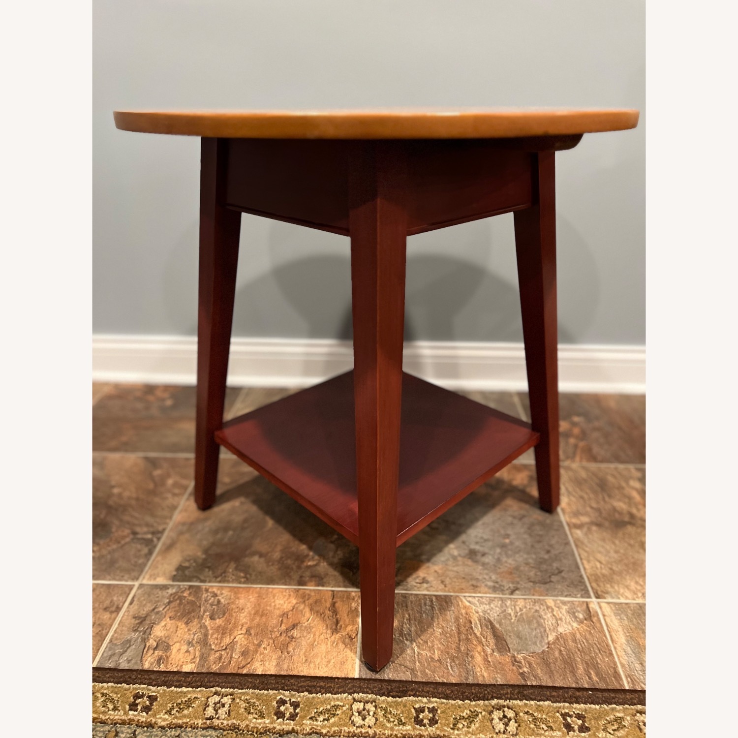 Ethan Allen Round Accent Table Two-Tone - image-2