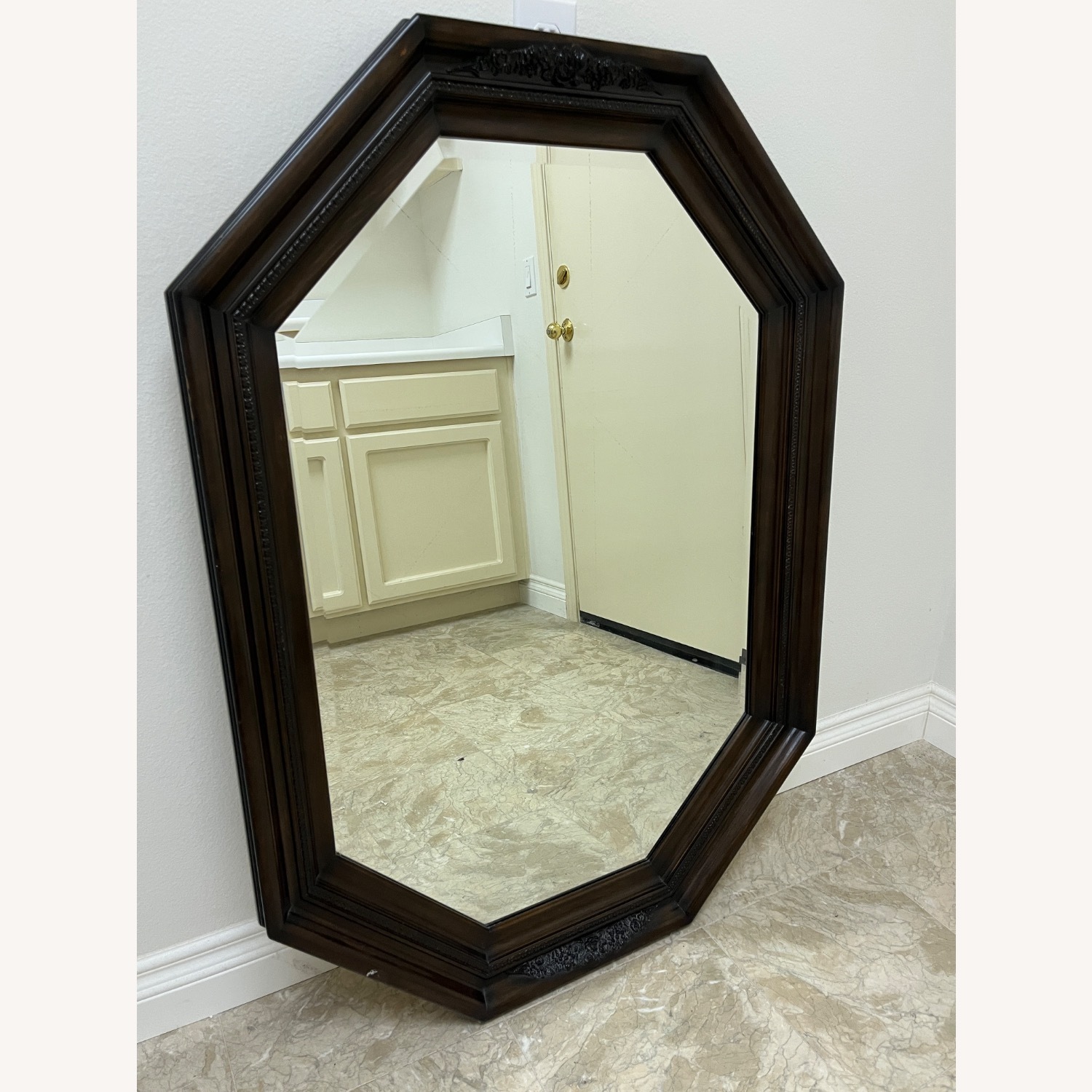 Vintage Octagon Beveled Glass Mirror - image-1