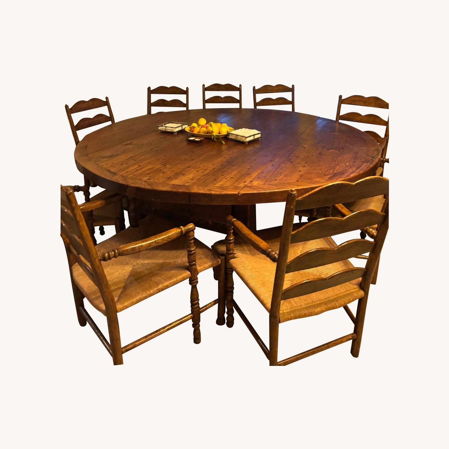 Vintage Wood Dining Table Set - image-0