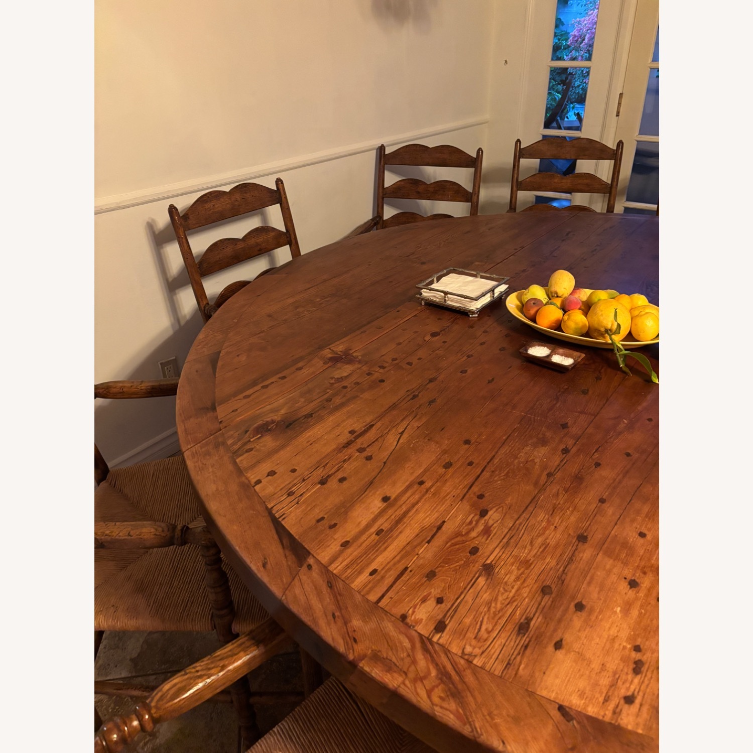 Vintage Wood Dining Table Set - image-8