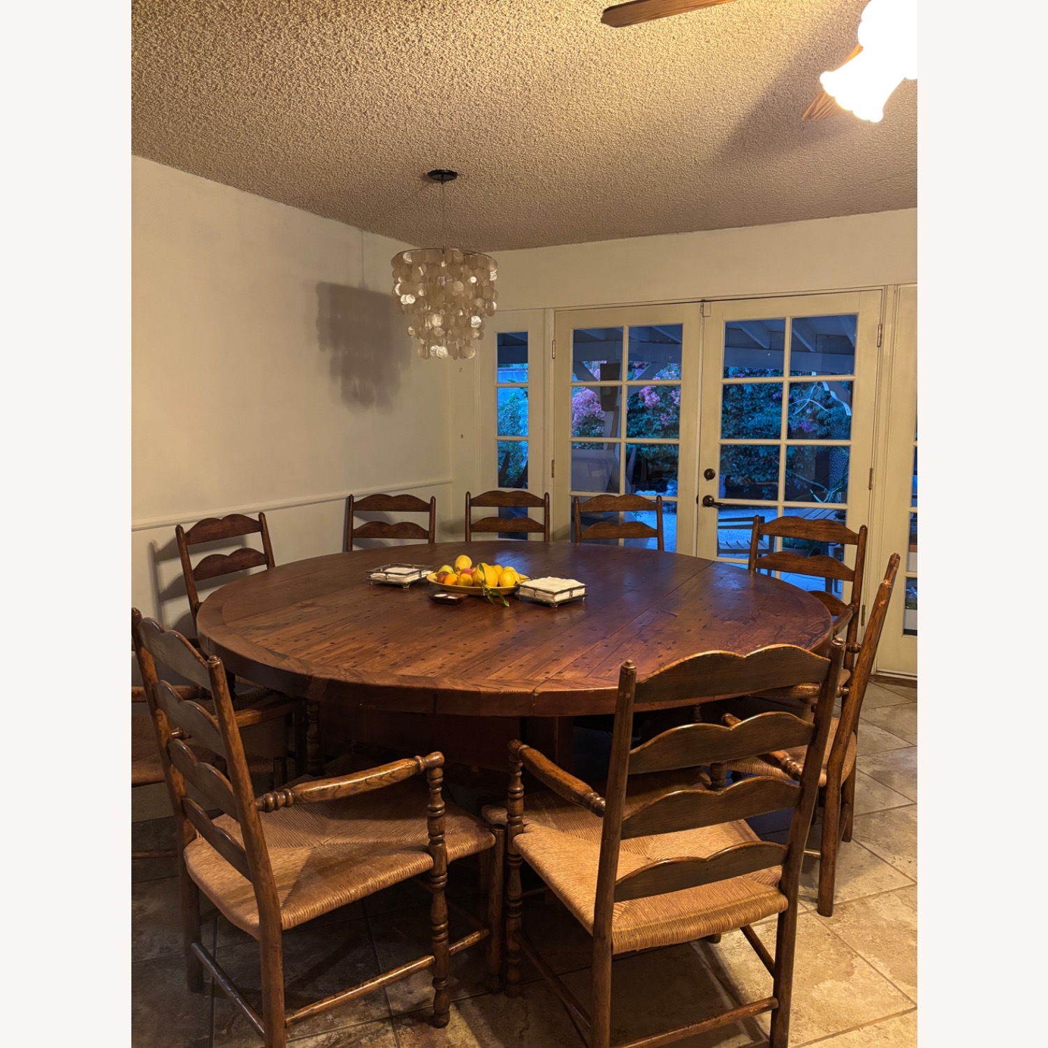 Vintage Wood Dining Table Set - image-7