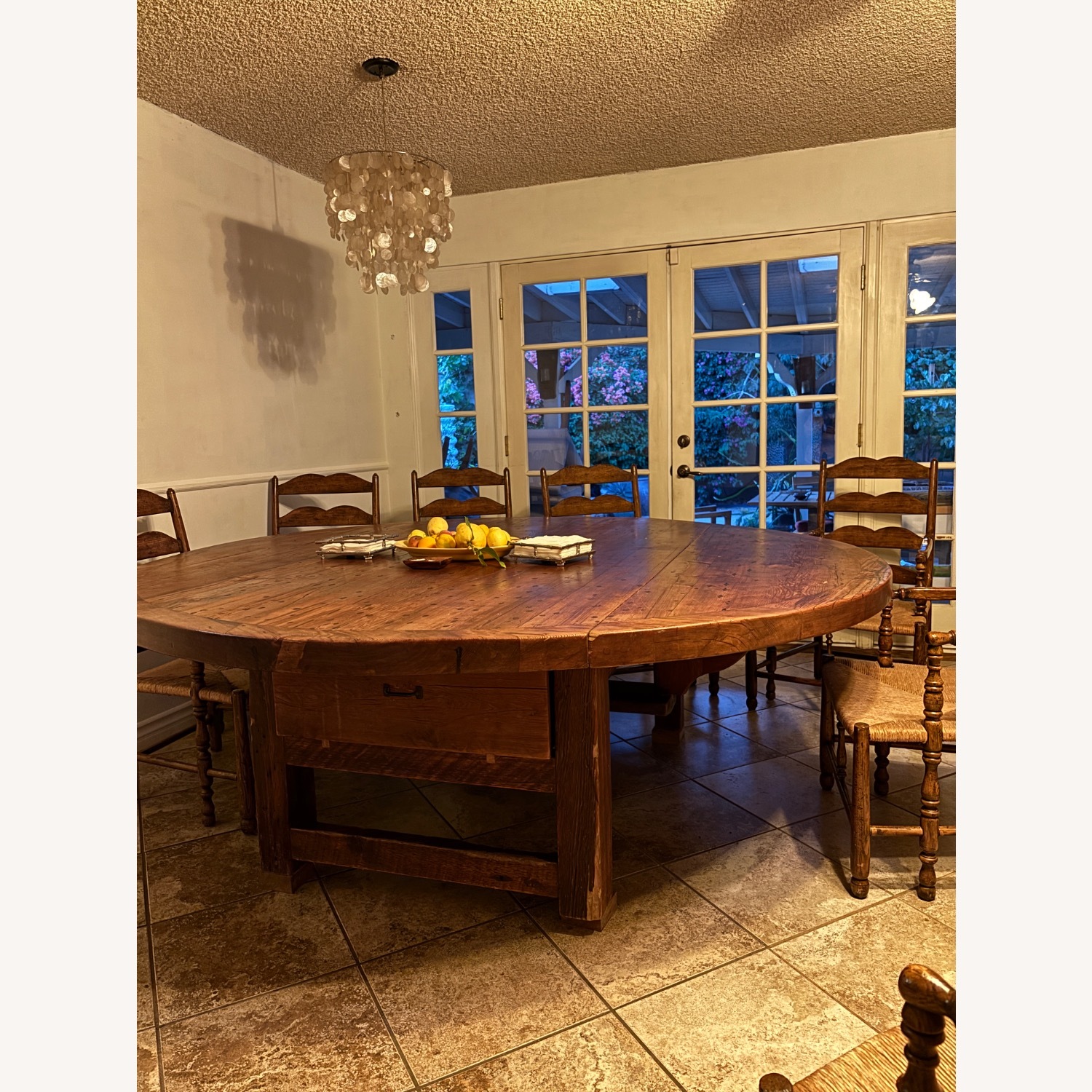 Vintage Wood Dining Table Set - image-2