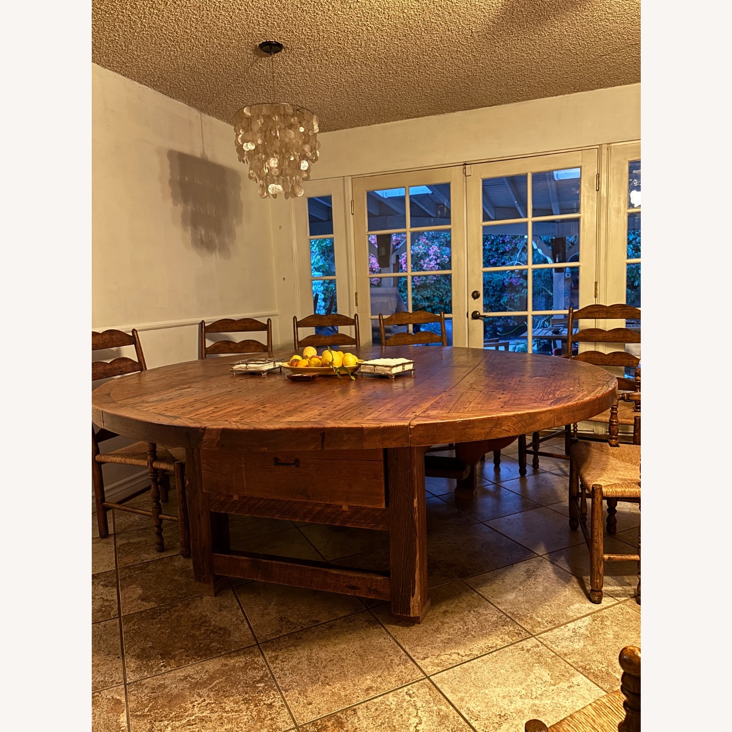 Vintage Wood Dining Table Set - image-4