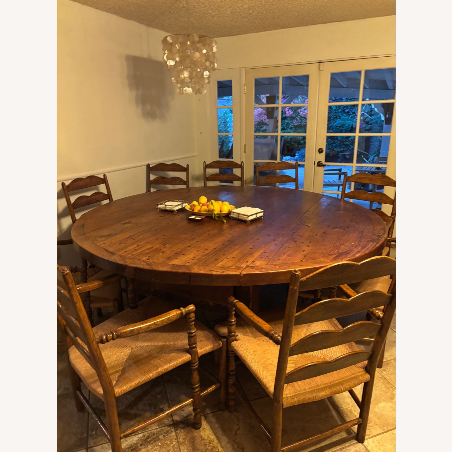 Vintage Wood Dining Table Set - image-1