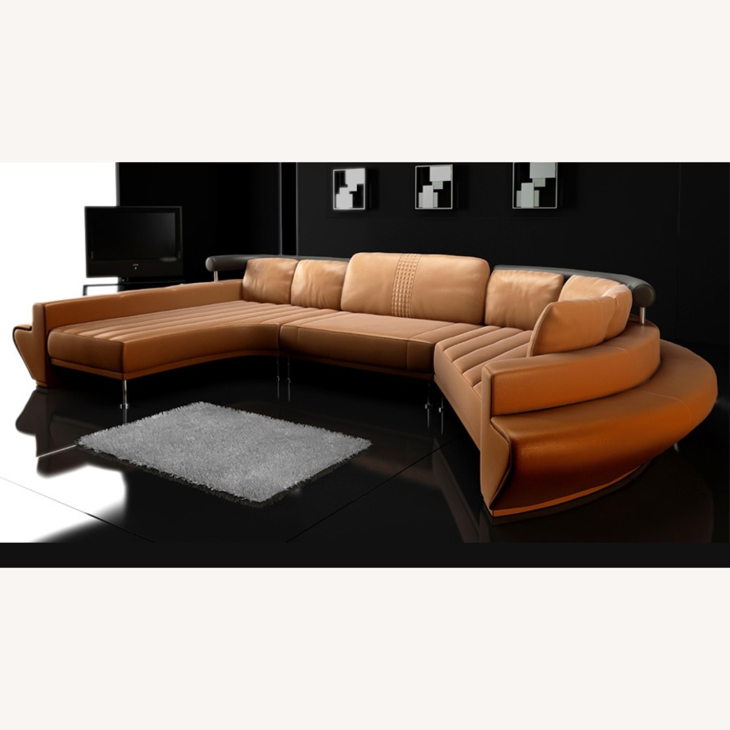 Designer Leather Sectional Las Vegas BULLHOFF - image-4