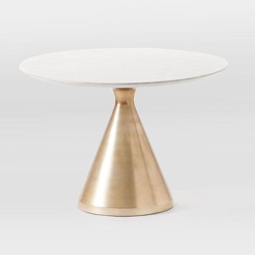 Used West Elm Silhouette Pedestal Marble Dining Table for sale on AptDeco