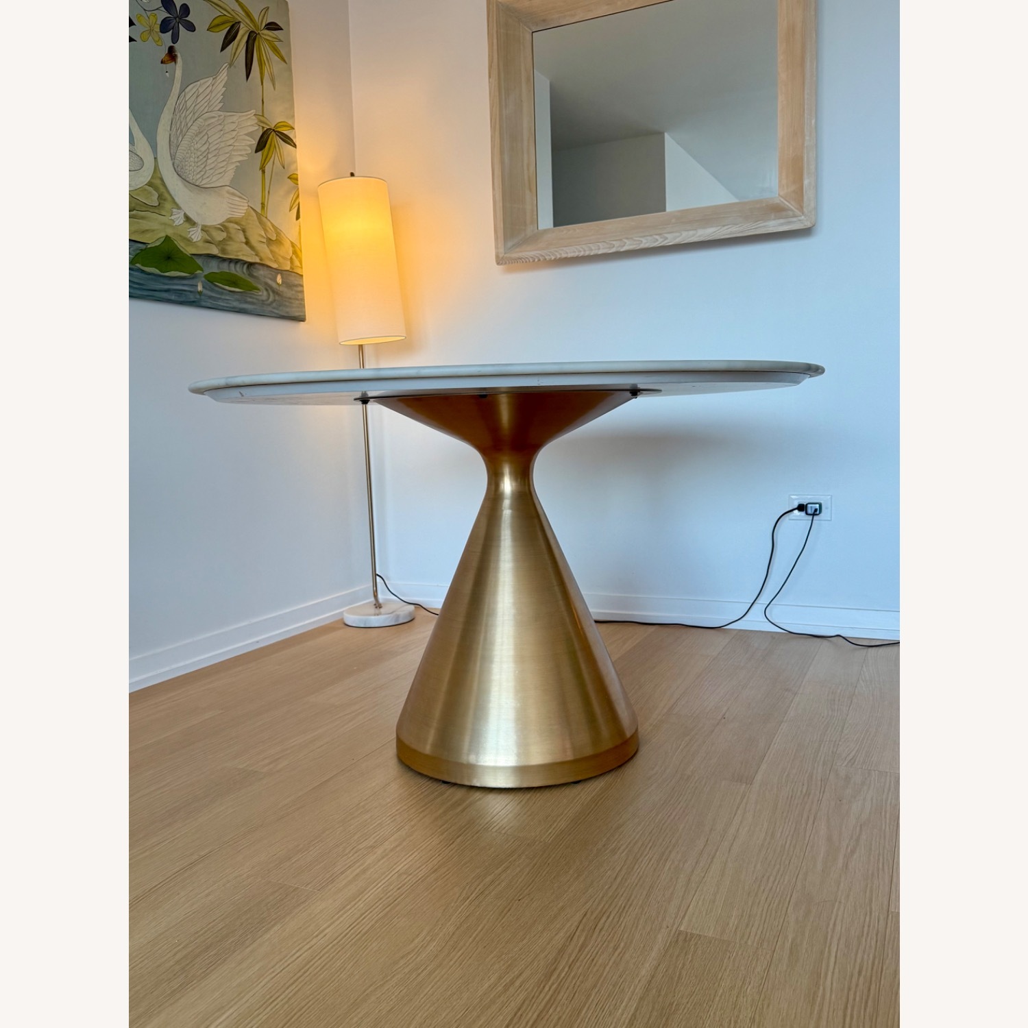West Elm Silhouette Pedestal Marble Dining Table - image-2