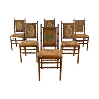 Vintage Faux Bamboo Folding Dining Chairs- Six