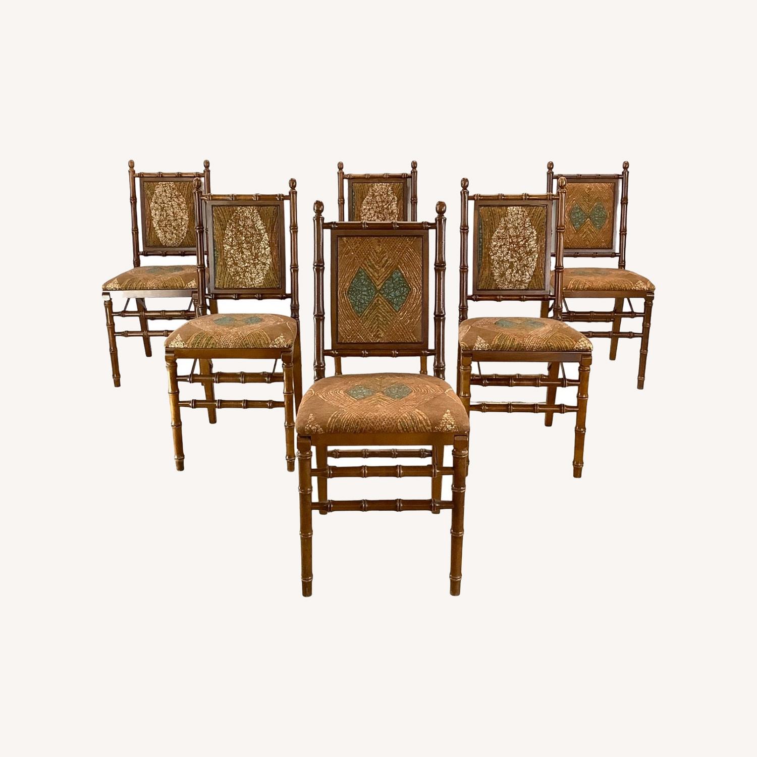 Vintage Faux Bamboo Folding Dining Chairs- Six - image-0