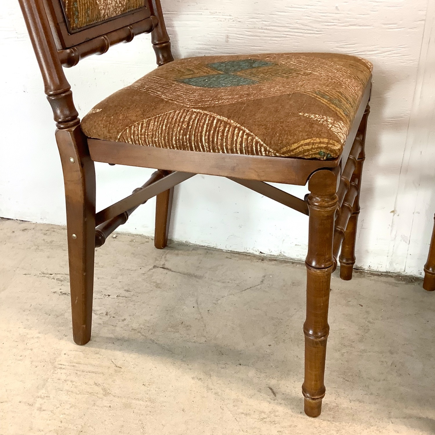 Vintage Faux Bamboo Folding Dining Chairs- Six - image-14