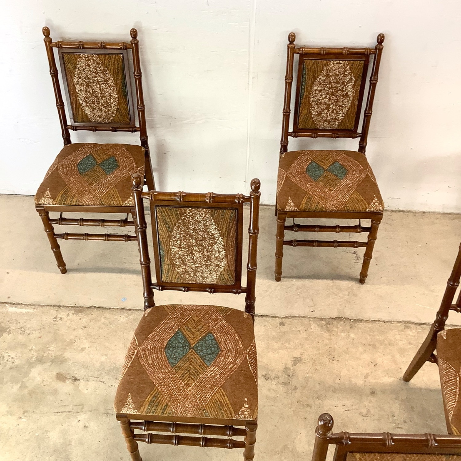 Vintage Faux Bamboo Folding Dining Chairs- Six - image-5