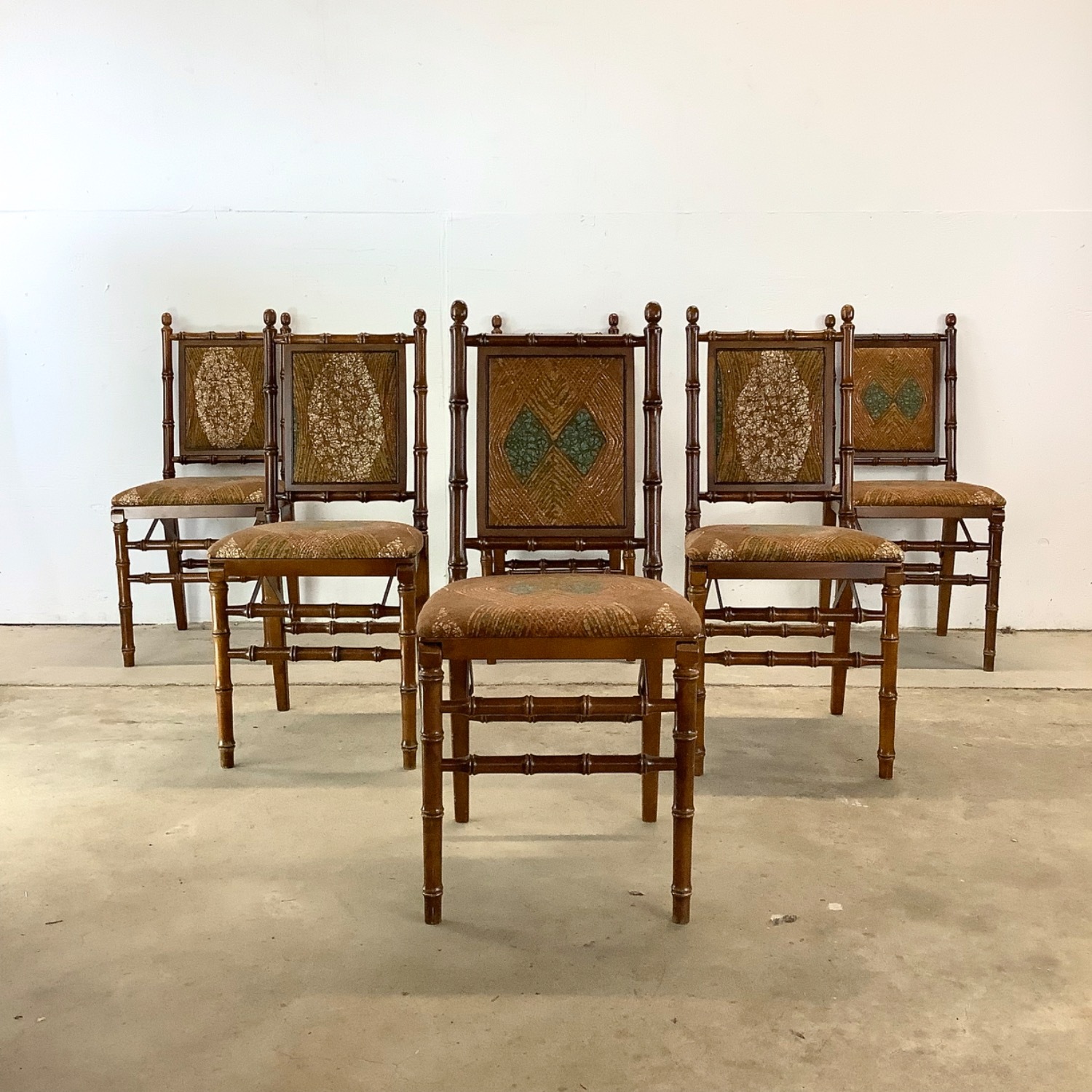 Vintage Faux Bamboo Folding Dining Chairs- Six - image-22